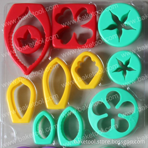 Plastic Flower Shape Paste Cake Press Mold Set Cookie Sugar Fondant